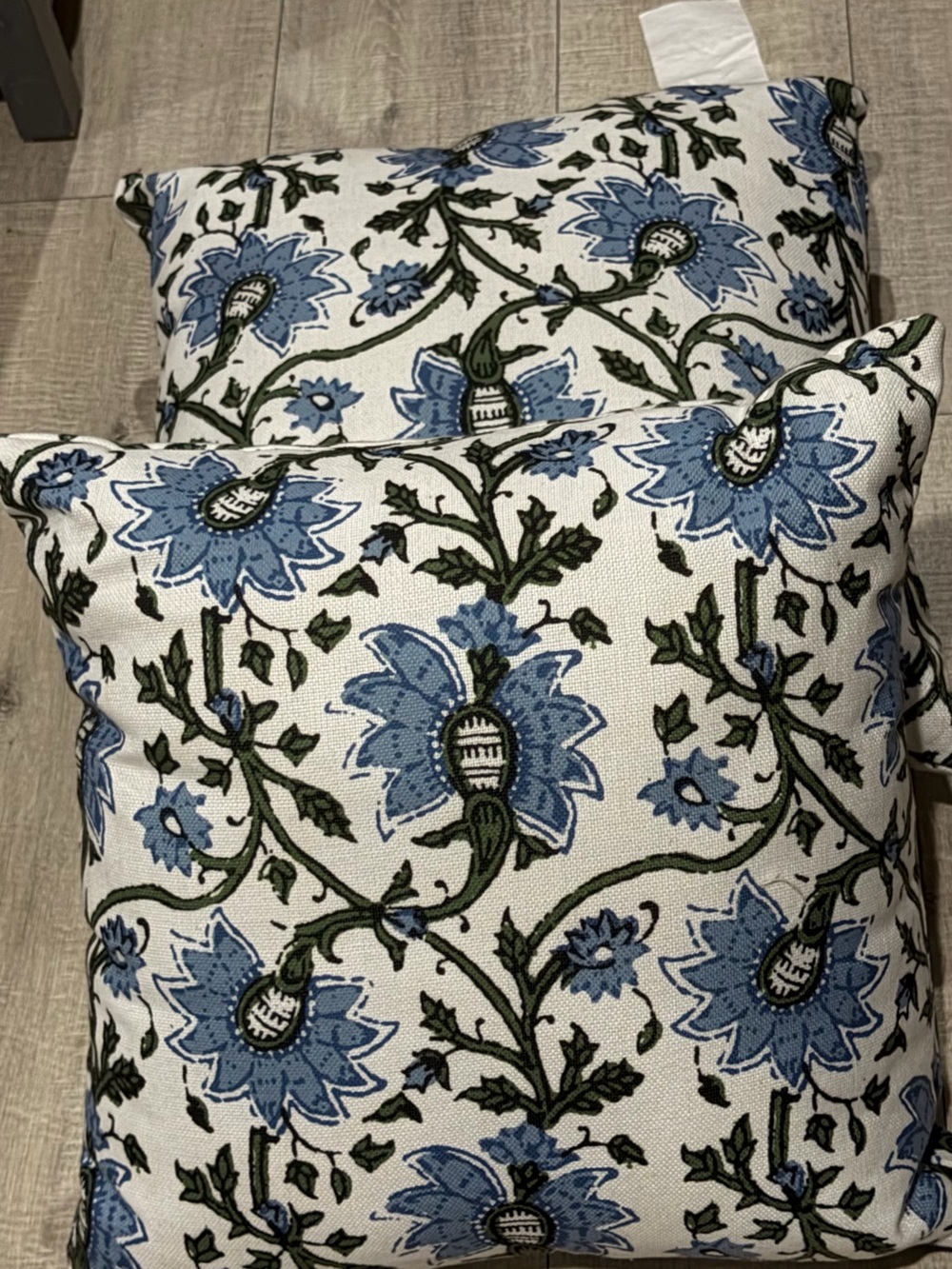 Ever Home Blue Floral (2) Decorative Throw Pillow - Unbranded